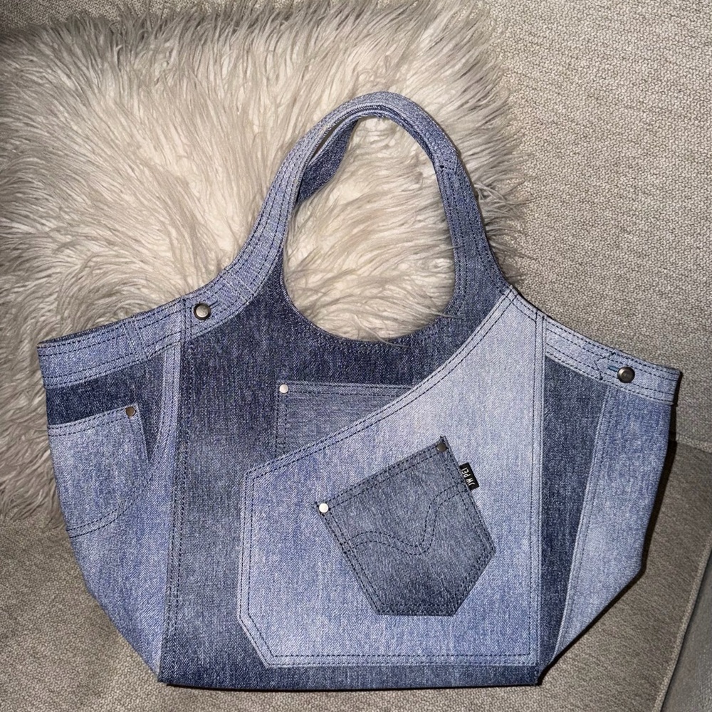 JW PEI Eliana Denim Embossed Tote Bag